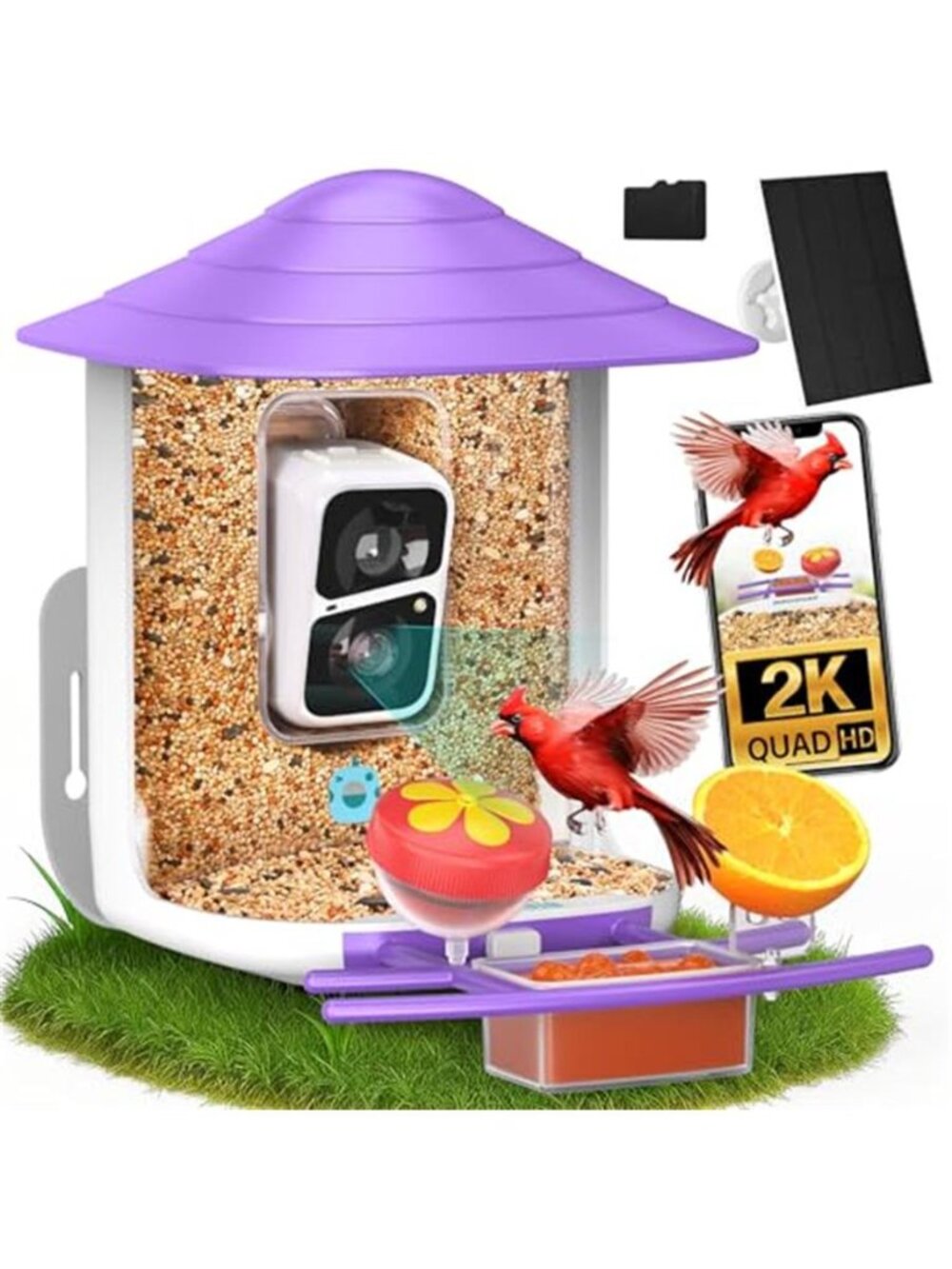 New TUC Bird Feeder with Camera 2K HD Live with 32GB Card Auto Detect